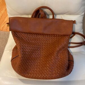 Faux leather backpack